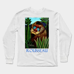 Mandrill in the Jungle by Henri Rousseau Long Sleeve T-Shirt